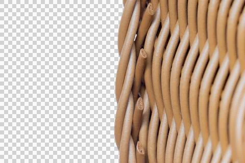 Wicker weave pattern showing rattan texture with transparent background 스톡 사진