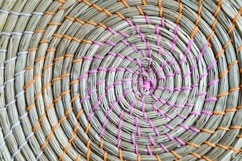 Wicker weaved basket texture Stock Photos