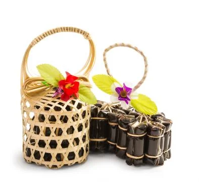 Wickerwork packaging isolated Stock Photos