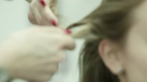 Wickerwork of pigtails Stock Footage 12229676