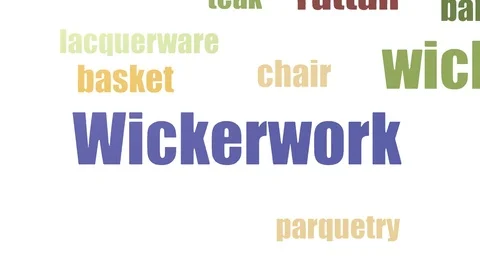 Wickerwork Tag Cloud Animated Isolated Stock Footage 107206825