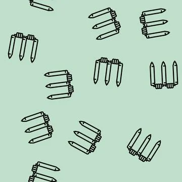 Wicket accessory line vector seamless pattern Stock Illustration