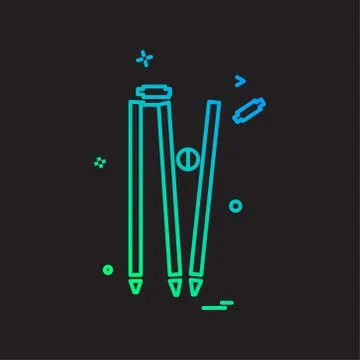 Wicket out cricket icon vector design Illustrazione stock