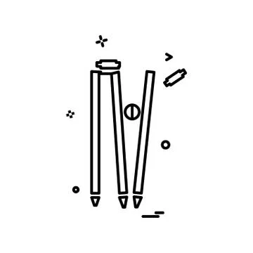 Wicket out cricket icon vector design Illustrazione stock