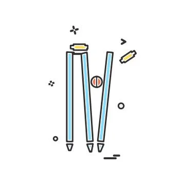 Wicket out cricket icon vector design Illustrazione stock