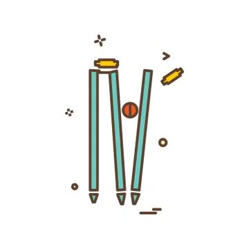 Wicket out cricket icon vector design Illustrazione stock