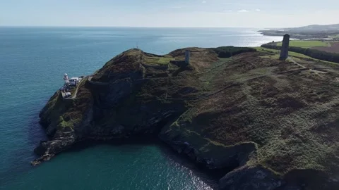 Wicklow Head Lighthouse Complex on Irish Coast 動画素材 346979059