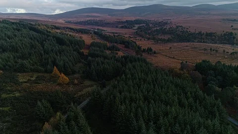 Wicklow Mountains.Sunset light. Stock Footage 98399482