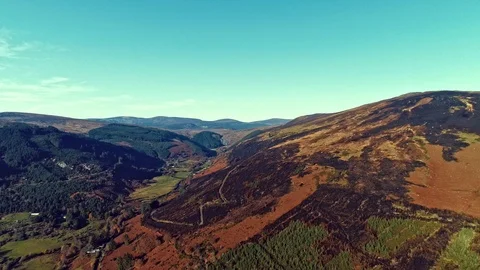 Wicklow Mountains.Sunset light. Stock Footage 99089285