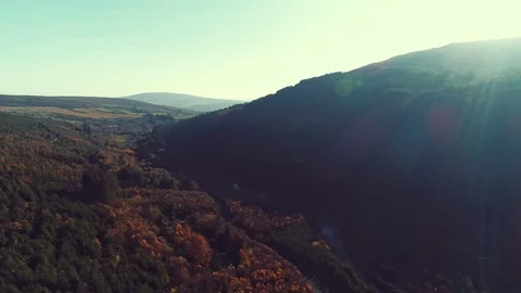 Wicklow Mountains.Sunset light. Stock Footage 99092405