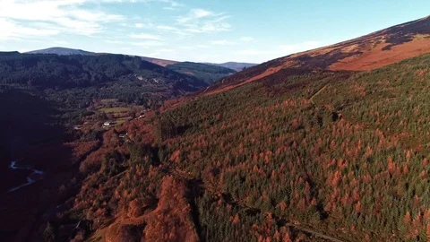 Wicklow Mountains.Sunset light. Stock Footage 99092641