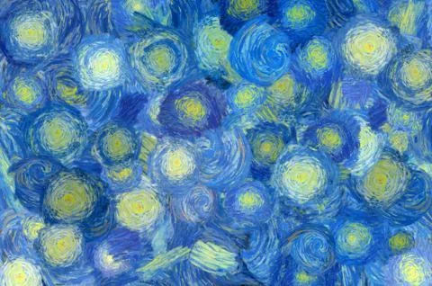 Wide abstract background in Van Gogh style Stock Illustration