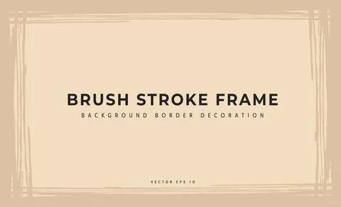 Wide Abstract brush stroke frame vector art background border decoration Illustrazione stock