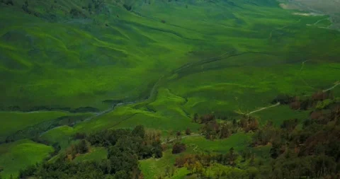 Wide aerial panoramic view of mountain landscape in indonesia Video stock 331711994