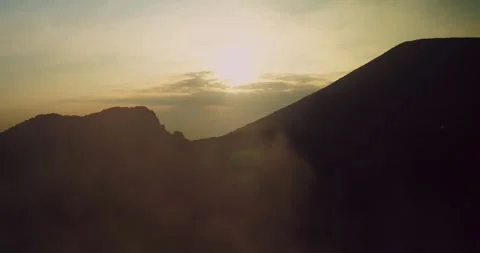 Wide Aerial Shot of Mountain Range with Calm Atmosphere Indonesia Landscape Video stock 331903891