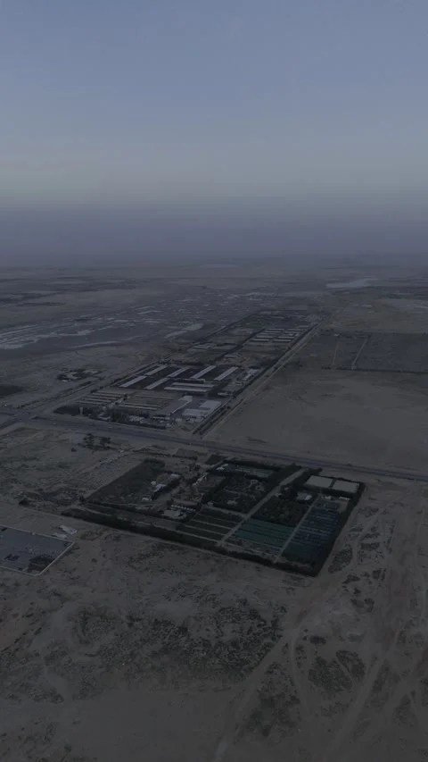 Wide Aerial View of Desert Landscape in Al Ahsa, Saudi Arabia Stock Footage 340484101