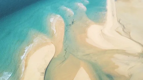 Wide aerial view of empty ocean coastline Stock Footage 127991685