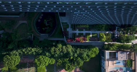 Wide aerial view of Pangyo Techno Valley IT business district in the morning Video stock 336006238