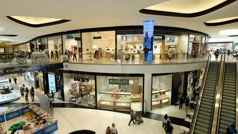 Wide angle 4K mall Stock Footage 110996054