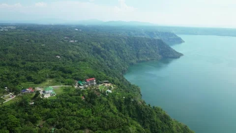 Wide angle aerial panorama of Imeldas Garden Resort in Cuenca Batangas Видео 336705286