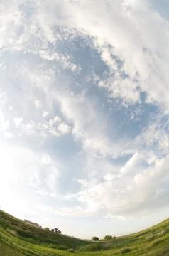 Wide-angle blue sky Stock Photos