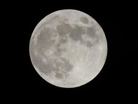 Wide angle with close up look of moon in august Stock Photos