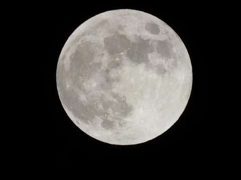 Wide angle with close up look of moon in august Stock Photos