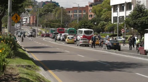 Wide Angle daytime Shot of Seventh Avenue Stock Footage 42267151