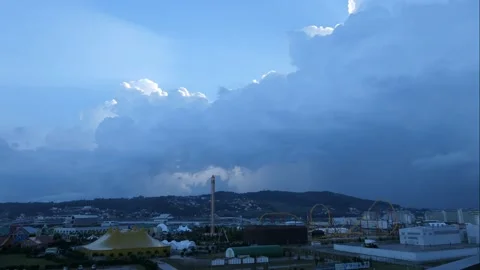 Wide angle dramatic time-lapse of huge storm clouds in Sochi Stock Footage 132133244