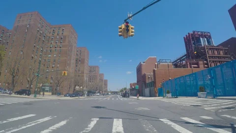 Wide Angle empty NYC City Street Intersection during Covid-19 outbreak Stock Footage 129714683