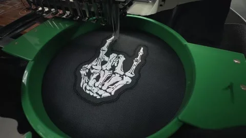 Wide Angle High View Industrial Computerized Embroidery Machine Stitching W.. 스톡 동영상 332206167