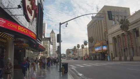 Wide Angle of Hollywood Blvd Stock Footage 101441300