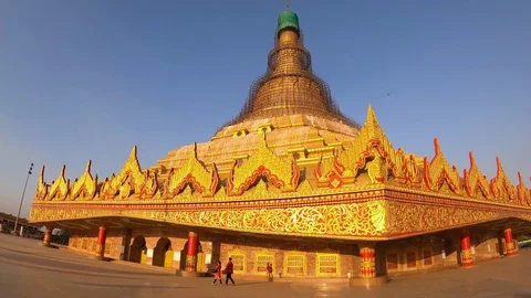 Wide Angle Hyperlapse footage of The Global Vipassana Pagoda. Mumbai, India. Stock Footage 125748983