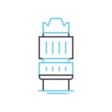 Wide angle lens line icon, outline symbol, vector illustration, concept sign Illustrazione stock