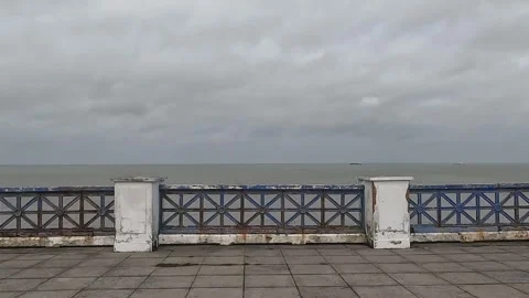 A Wide Angle  Long Shot of Margate Beach. Stock Footage 300320165