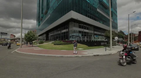 Wide Angle to Low Angle Shot of Pacific Rubiales Tower Stock Footage 45237049