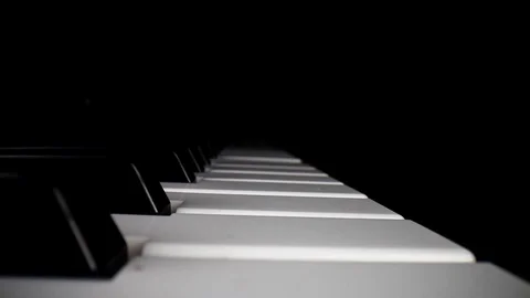 Wide angle macro of electronic keyboard - static shot of keyboard and the Stock Footage 127316416