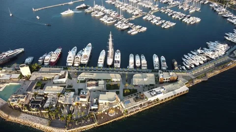 Wide Angle Marina View in Turkey Stock Footage 164003869