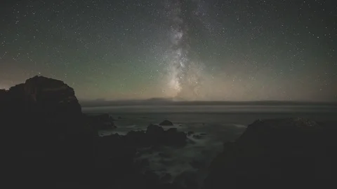 Wide Angle Milky Way time lapse over California Coast Vidéo 94763661