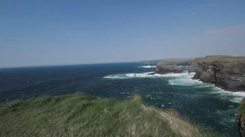 Wide Angle Motion Slider of Cliffs in Ireland Stock Footage 37346382