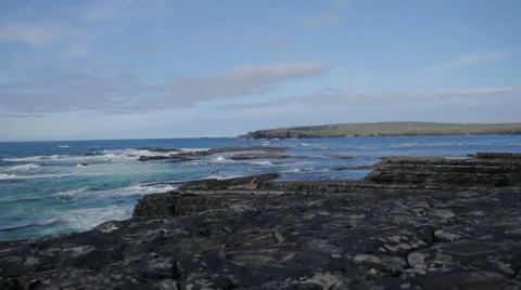 Wide Angle Motion Slider Footage of West Coast Of Ireland Stock Footage 37347001