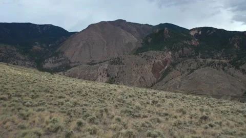 Wide Angle Mountain Valley Drone Shot Stock Footage 146553822