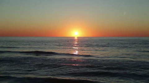 Wide Angle Ocean Sunset Stock Footage 46261043