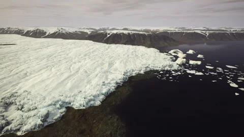 Wide angle photograph capturing Antarctic ice fields and floes Stock Footage 343622293