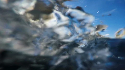 Wide angle pov of flock of seagulls flying next to fishing boat, USA Stock Footage 138889413