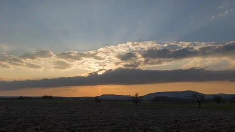 Wide angle rural sunset time lapse Stock Footage 126927912