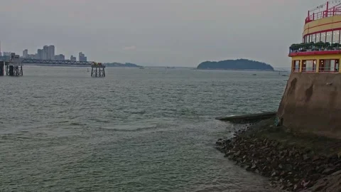 Wide angle  sea view Vídeos de archivo 203489655