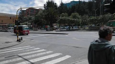 Wide Angle Shot of 7th Avenue in front of Ecopetrol headquarters Stock Footage 42268965