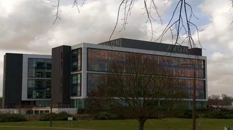 Wide Angle Shot of AVON Building Stock Footage 61641378