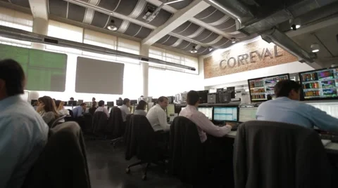 Wide Angle Shot of Correval's workers Stock Footage 42269523